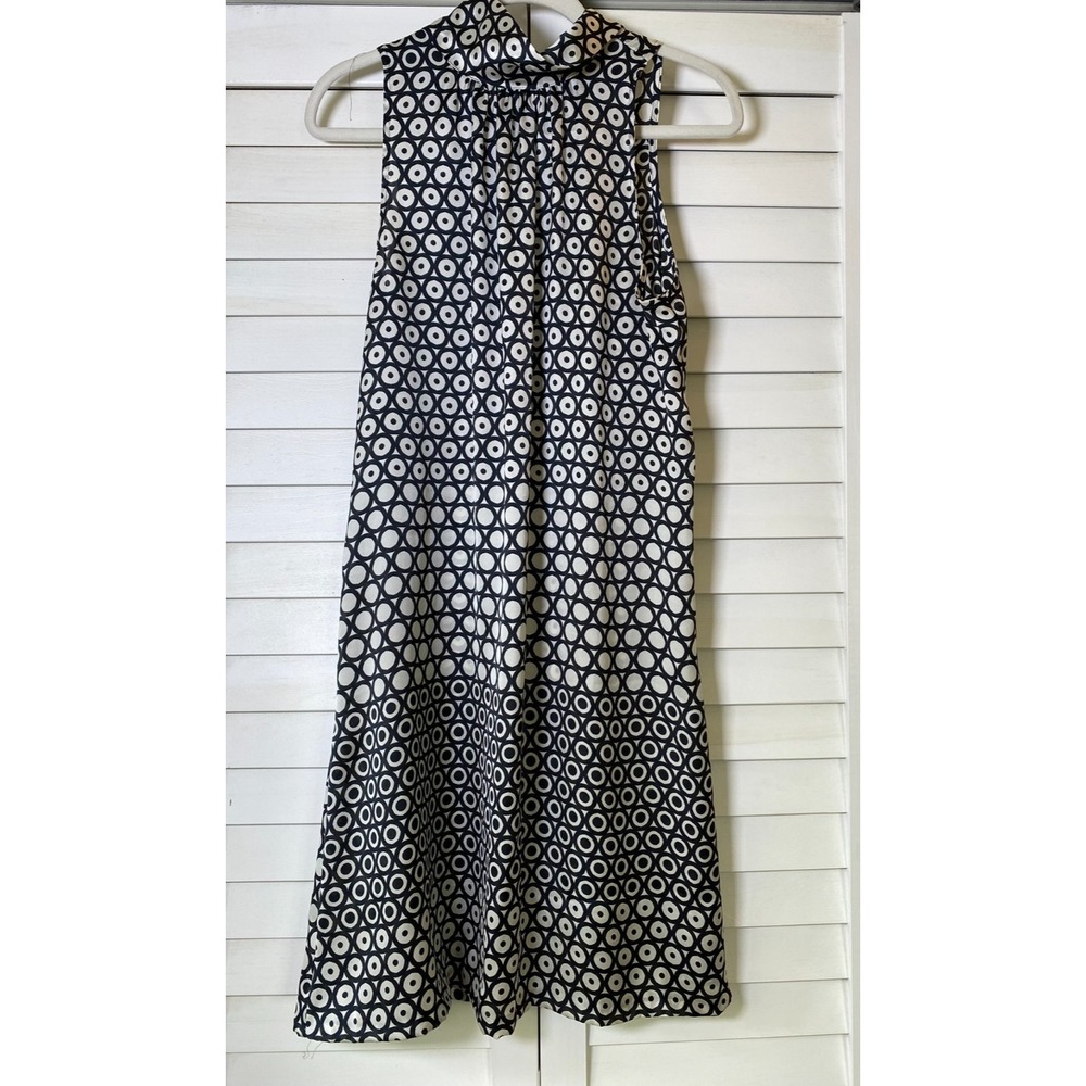 Stile Benneton black & white satin halter sleeveless dress, Luxe | Size Medium